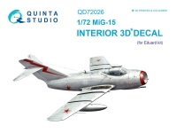 Quinta Studio 1/72 MiG-15 3D Interior decal #72026 (Eduard)